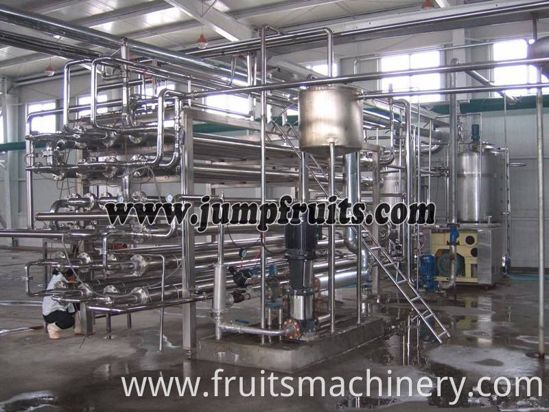 Fruit puree pasteurizer pasteurization